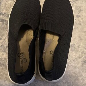 Mountain Sole Black Slip-On Sneakers